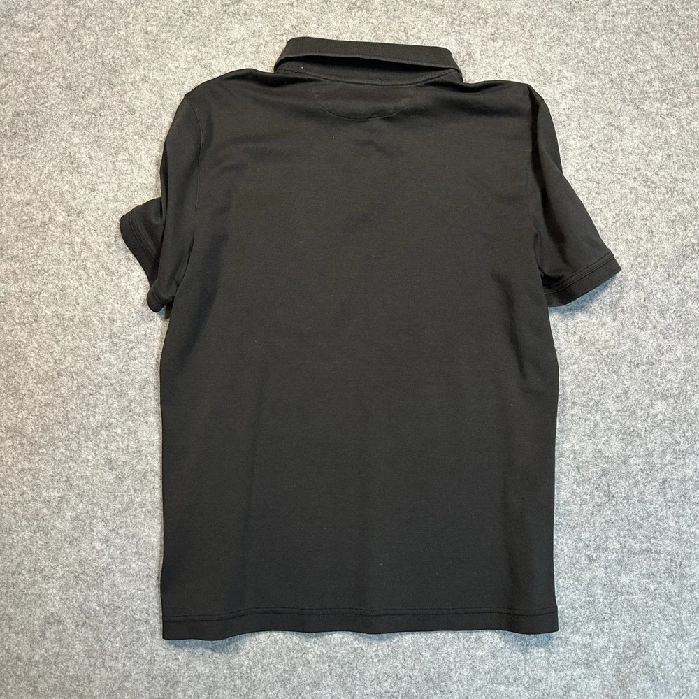 Banana Republic Luxury Touch Polo Large Black Solid Cotton‎ Short Sleeve